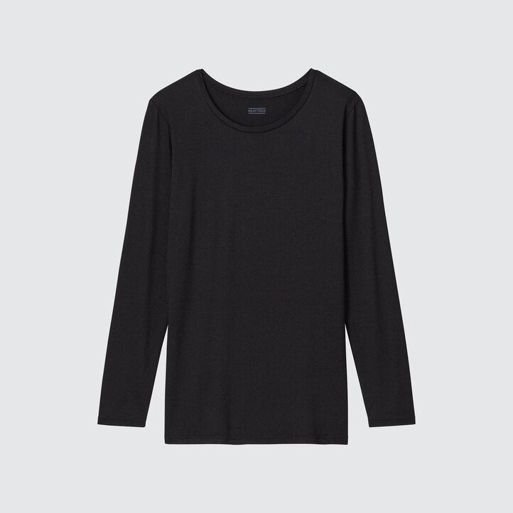 Dark Grey Uniqlo Heattech Crew Neck Long Sleeved Thermal Top | KQIGW-4105