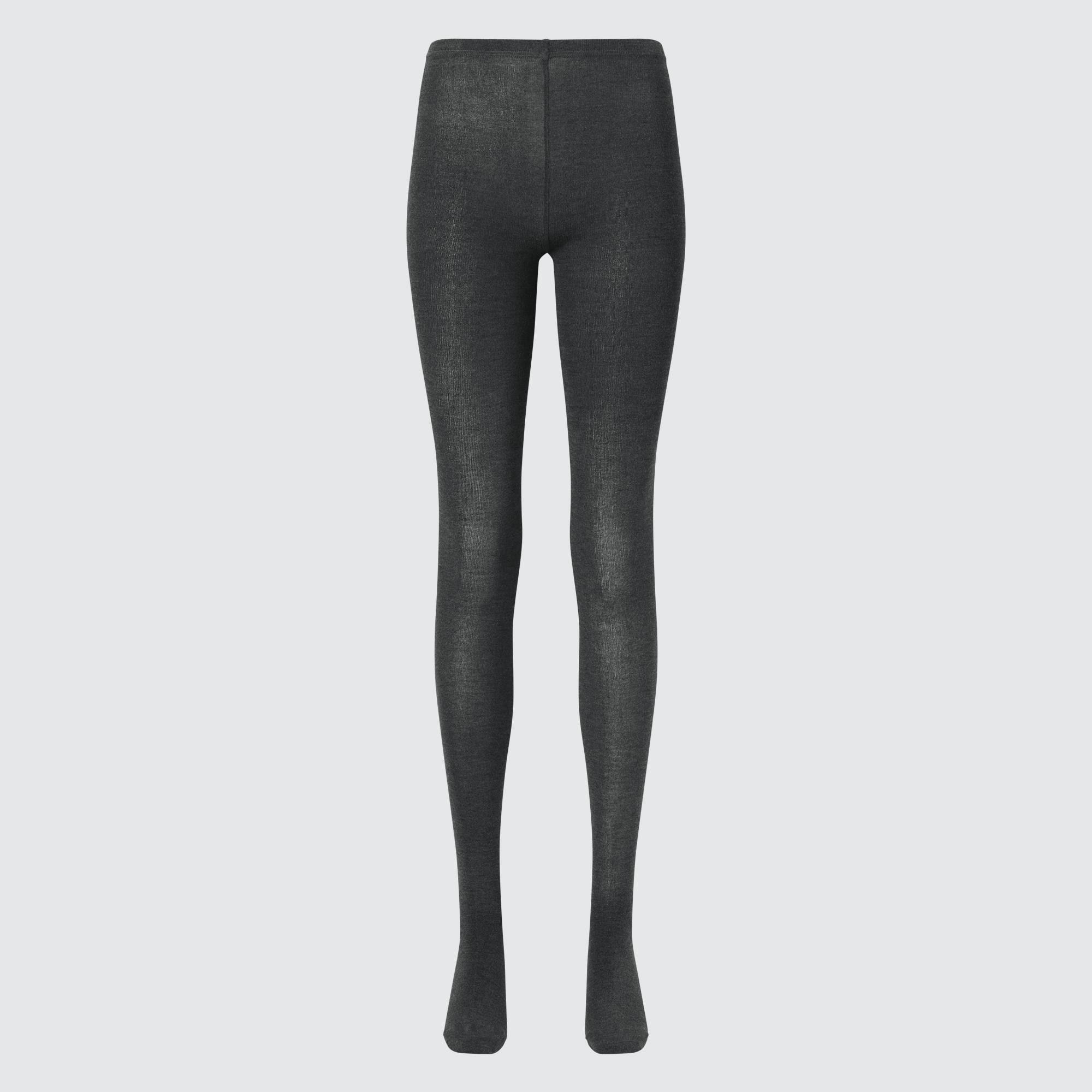 Dark Grey Uniqlo Heattech Knitted Thermal Tights | VCGTD-7849