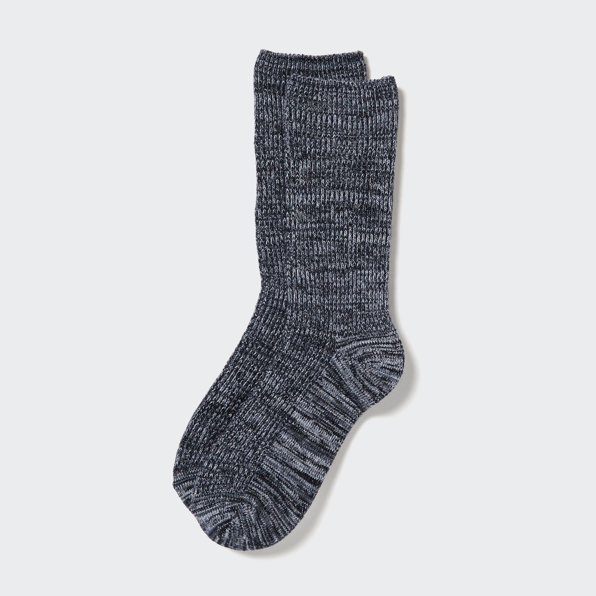Dark Grey Uniqlo Heattech Slub Yarn Thermal Socks | KEOXM-9301