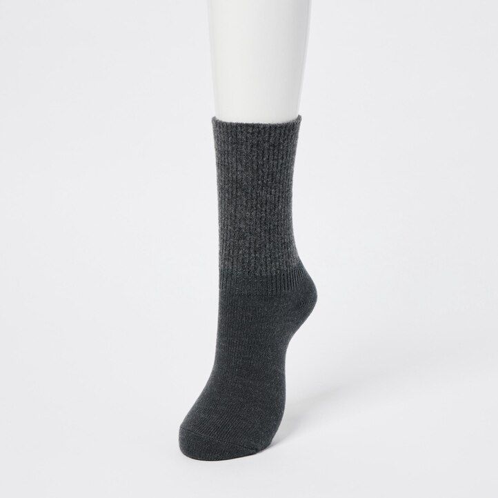 Dark Grey Uniqlo Heattech Souffle Yarn Thermal Socks | UWZKC-2310