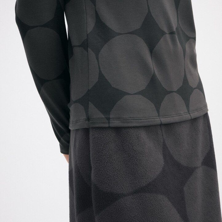 Dark Grey Uniqlo Heattech Turtleneck Dot Print Turtleneck Long Sleeved Thermal Top | DMVIO-9758