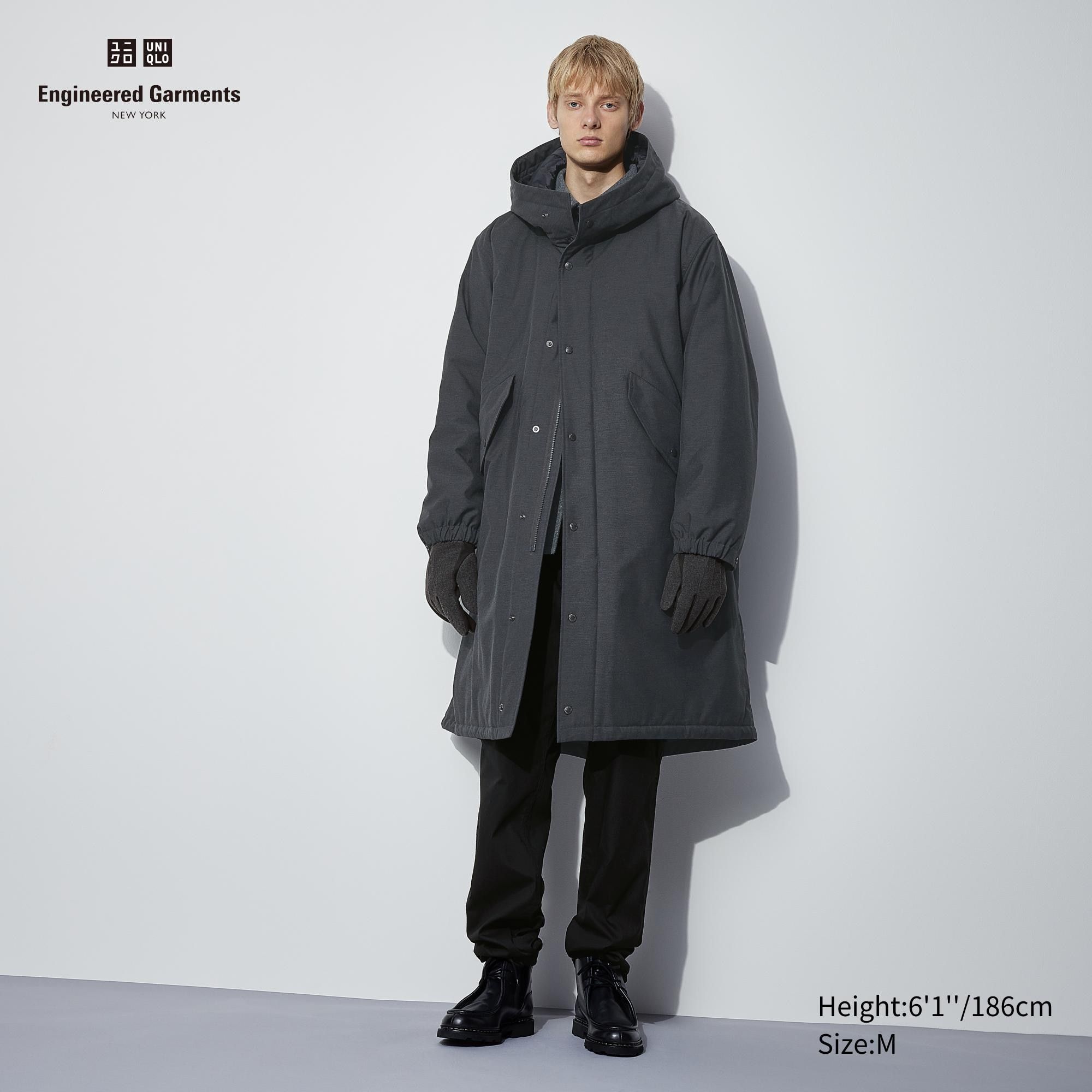 Dark Grey Uniqlo Heattech Warm Padded Coat | KCZGV-6812