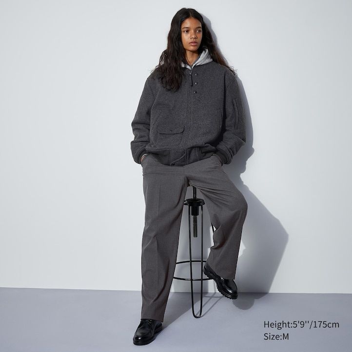 Dark Grey Uniqlo Heattech Warm Padded Short Blouson Jacket | SIOUW-2647