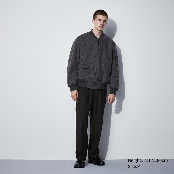 Dark Grey Uniqlo Heattech Warm Padded Short Blouson Jacket | SIOUW-2647