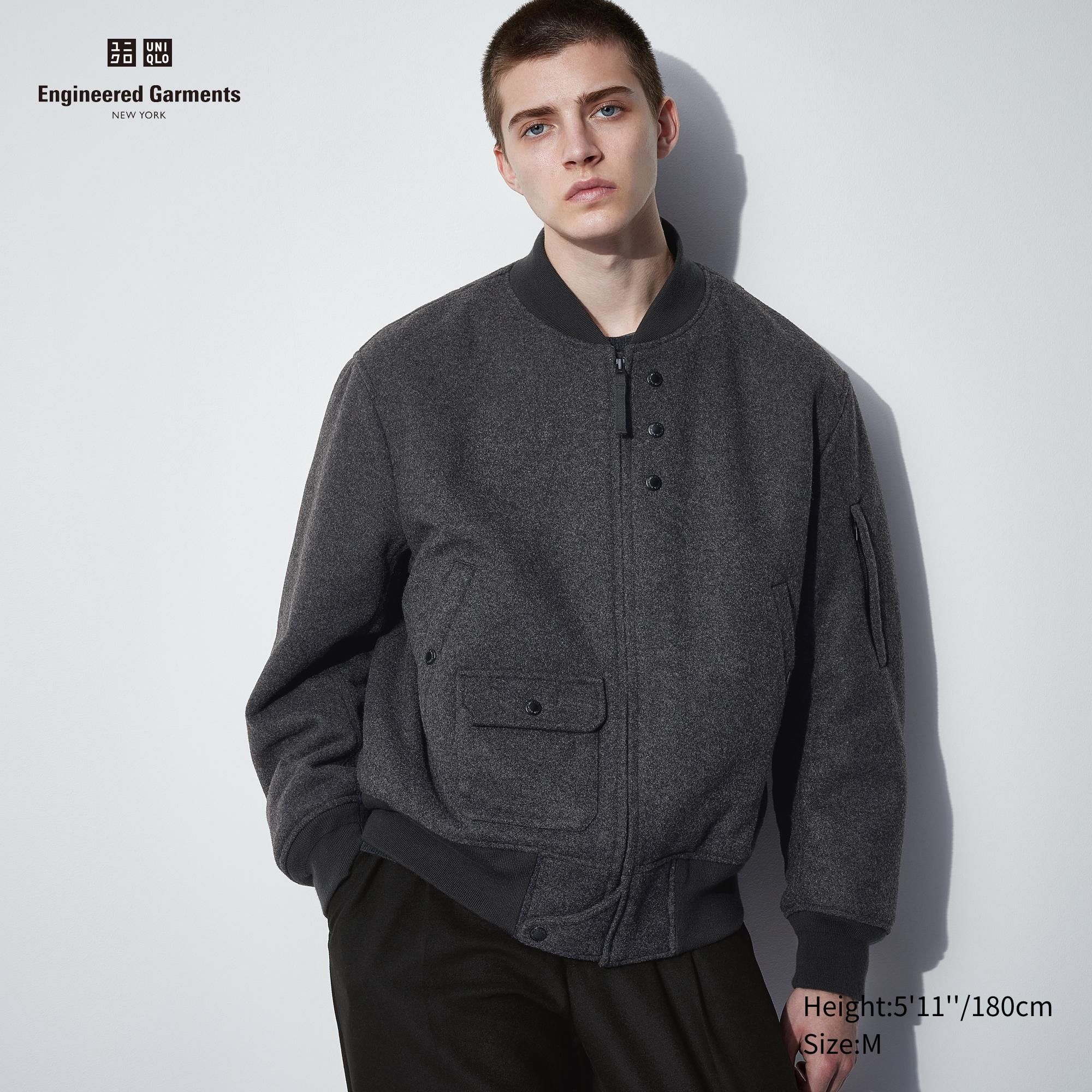 Dark Grey Uniqlo Heattech Warm Padded Short Blouson Jacket | SIOUW-2647