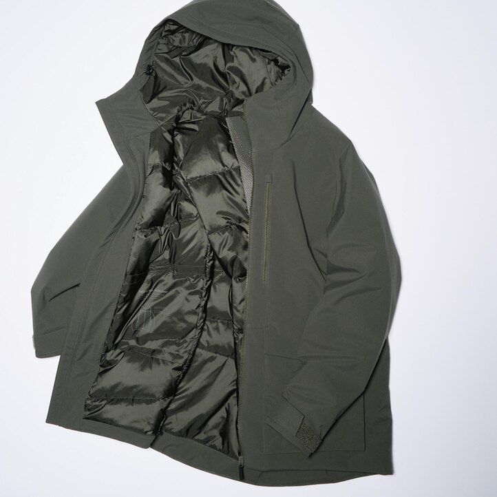 Dark Grey Uniqlo Hybrid Down 3d Cut Parka | KJTZR-3016