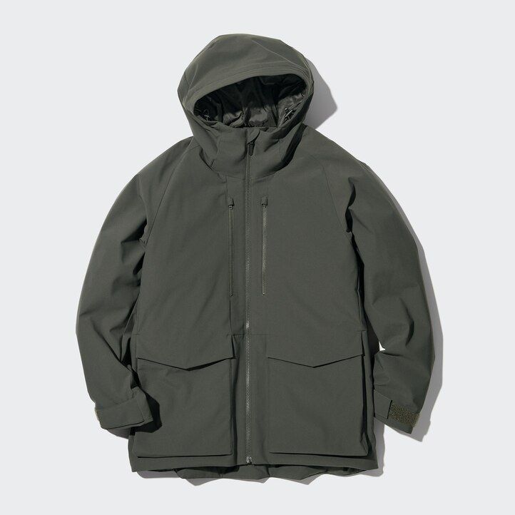 Dark Grey Uniqlo Hybrid Down 3d Cut Parka | KJTZR-3016