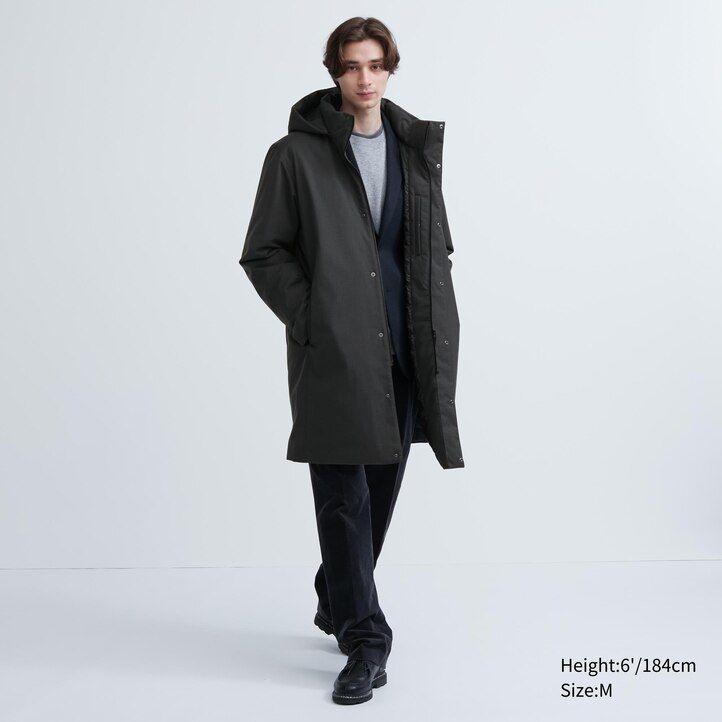 Dark Grey Uniqlo Hybrid Down Coat | ACWTF-8259
