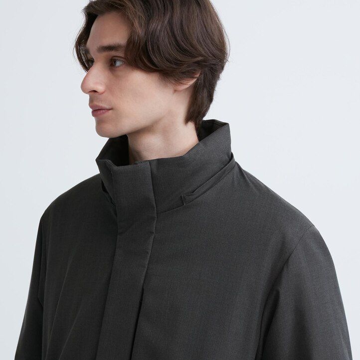 Dark Grey Uniqlo Hybrid Down Coat | ACWTF-8259