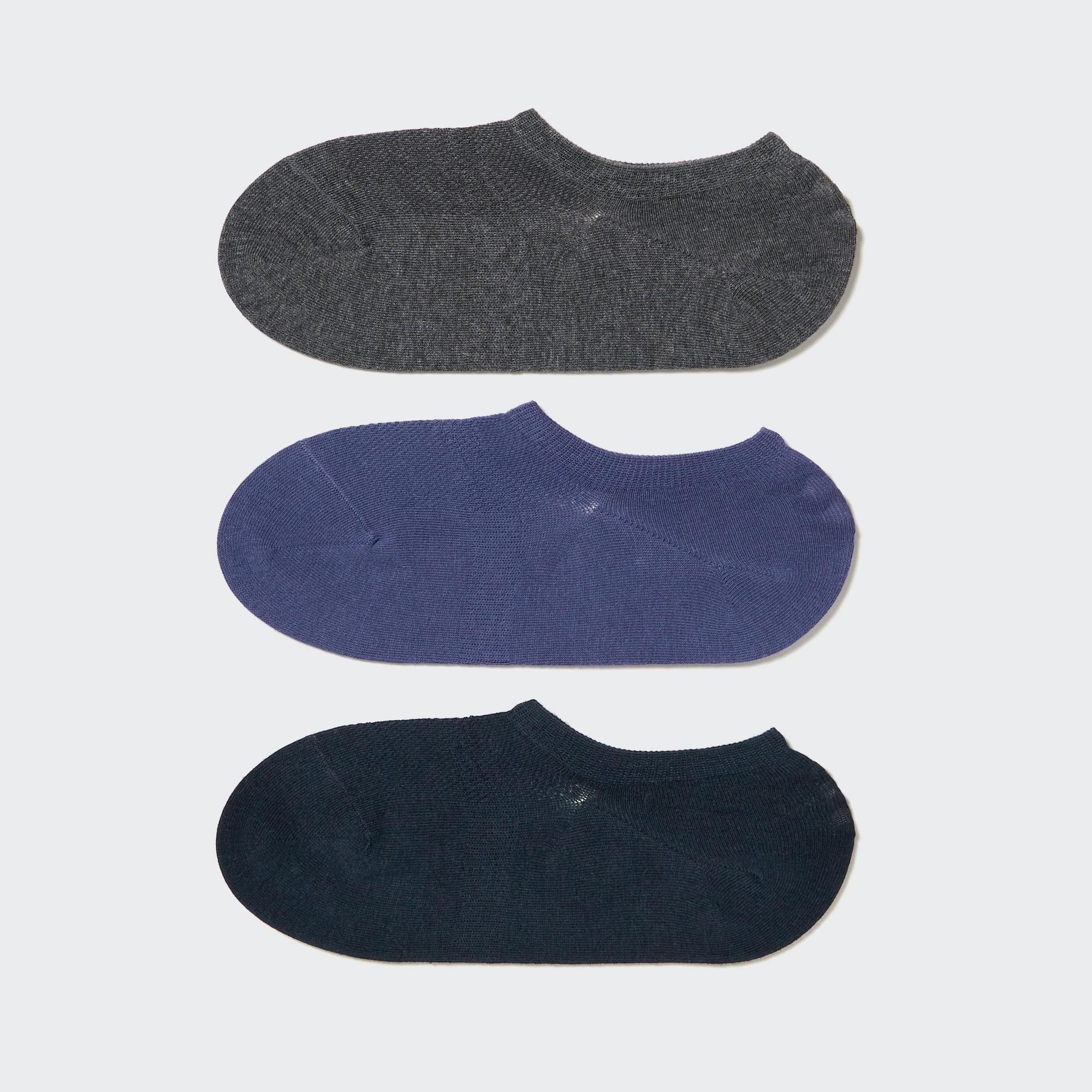 Dark Grey Uniqlo Mesh Invisible No Show Socks Three Pairs | LPTRB-2957