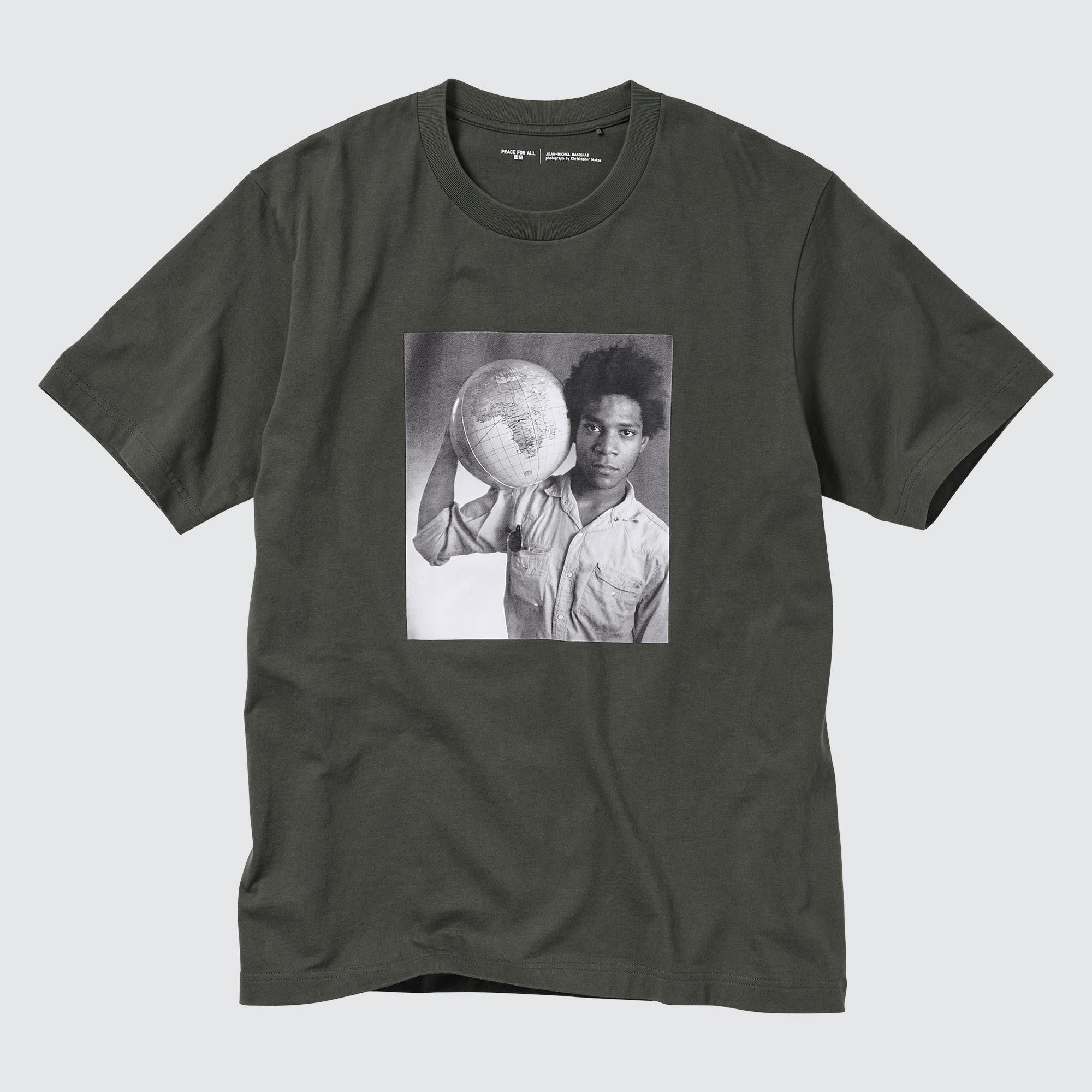 Dark Grey Uniqlo Peace For All Graphic T-Shirt Jean Michel Basquiat And Christopher Makos | OQBYZ-8513