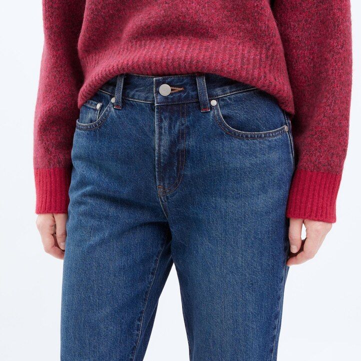 Dark Grey Uniqlo Slim Fit Straight Leg Jeans | UJZYN-2937