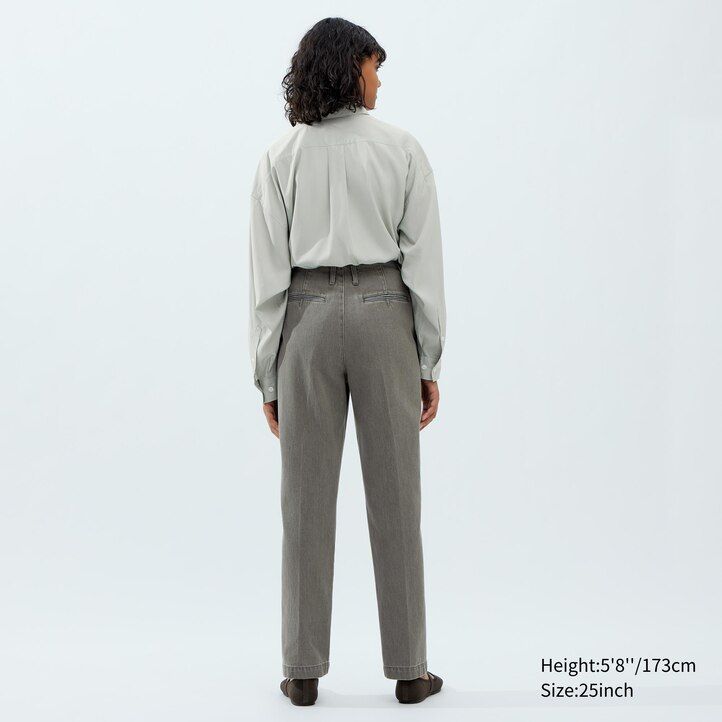 Dark Grey Uniqlo Straight Leg Jeans | KMQYJ-2630