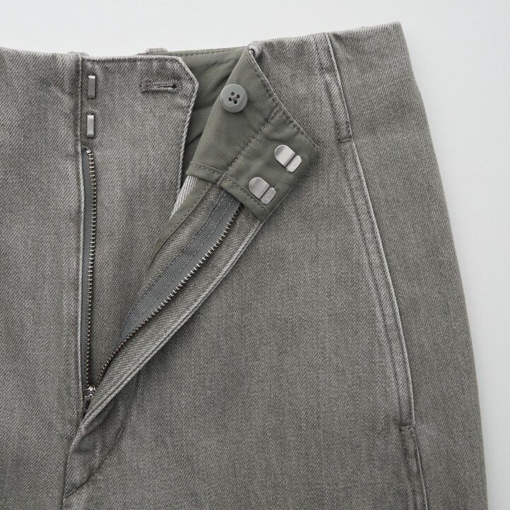 Dark Grey Uniqlo Straight Leg Jeans | KMQYJ-2630