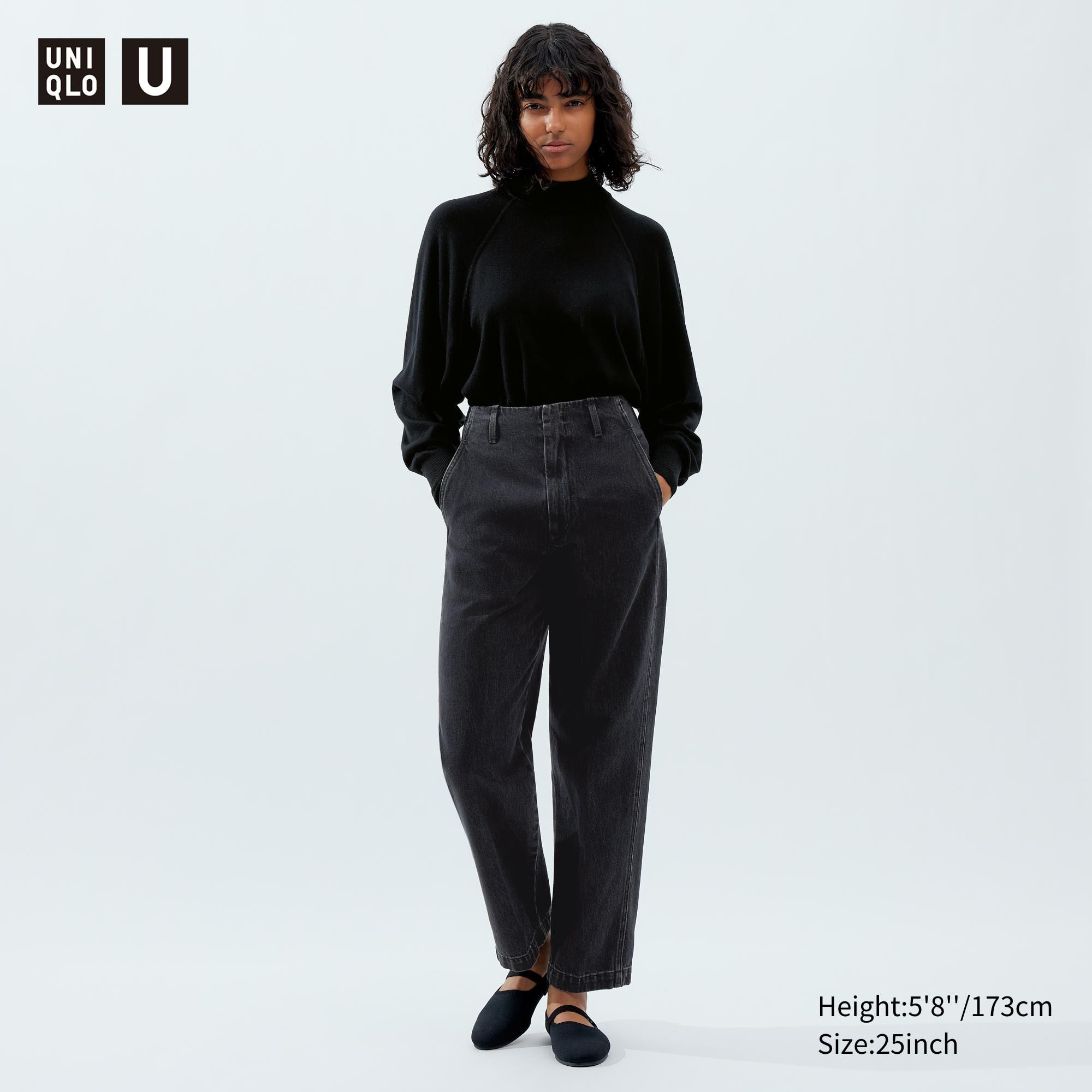 Dark Grey Uniqlo Straight Leg Jeans | KMQYJ-2630