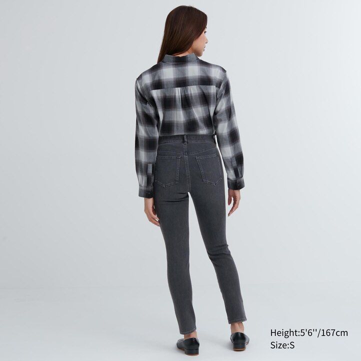 Dark Grey Uniqlo Ultra Stretch Denim Leggings | ICMOA-5137