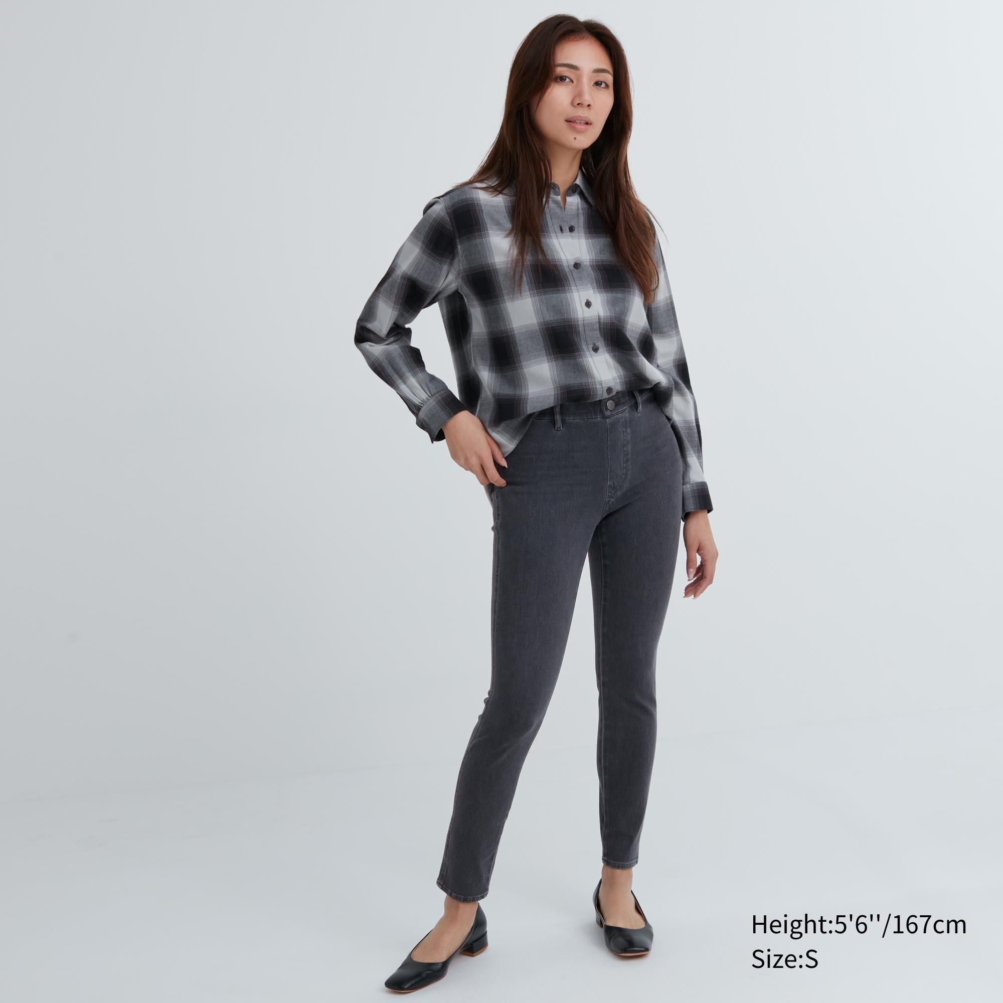 Dark Grey Uniqlo Ultra Stretch Denim Leggings | ICMOA-5137