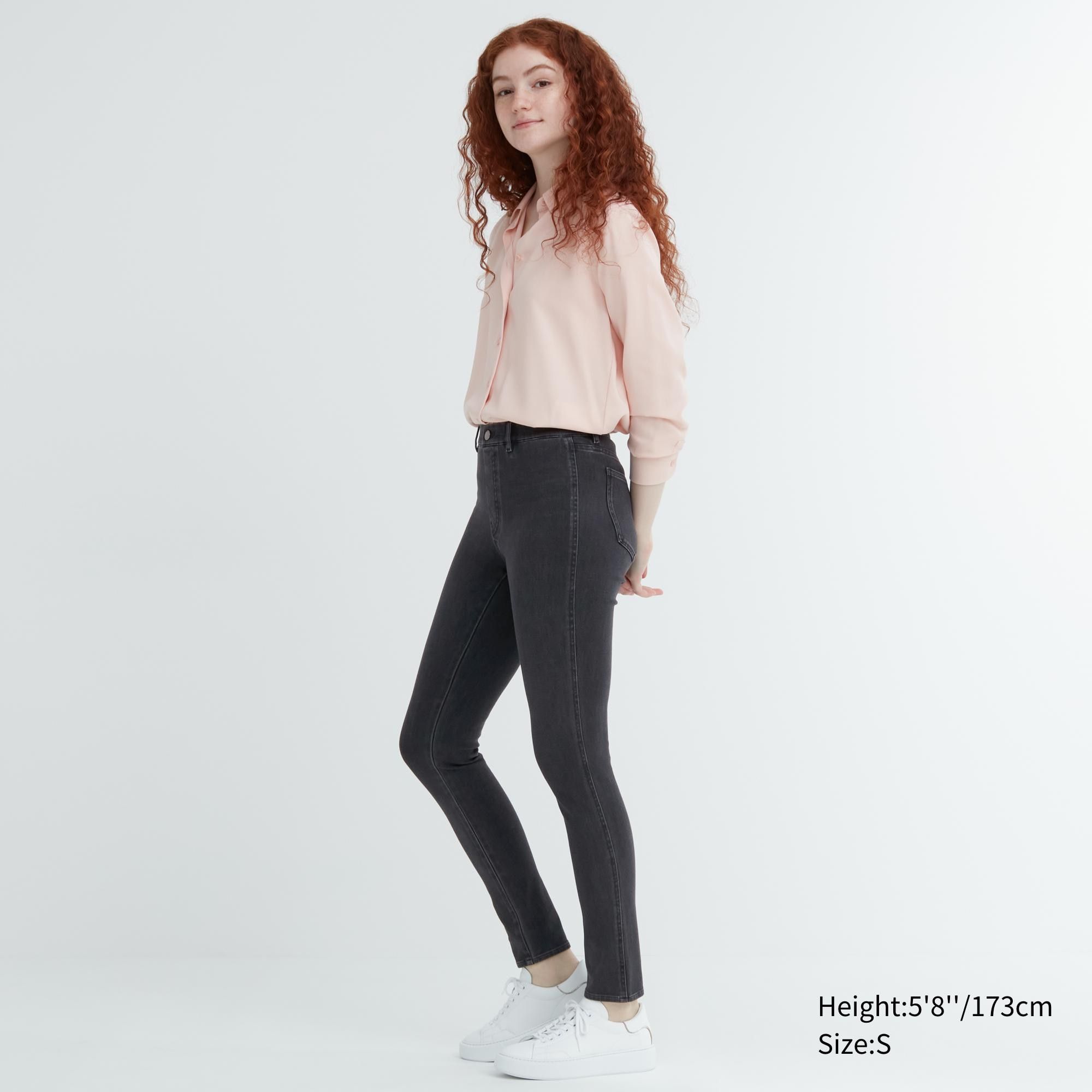 Dark Grey Uniqlo Ultra Stretch Denim Leggings Long | QCDEO-4386