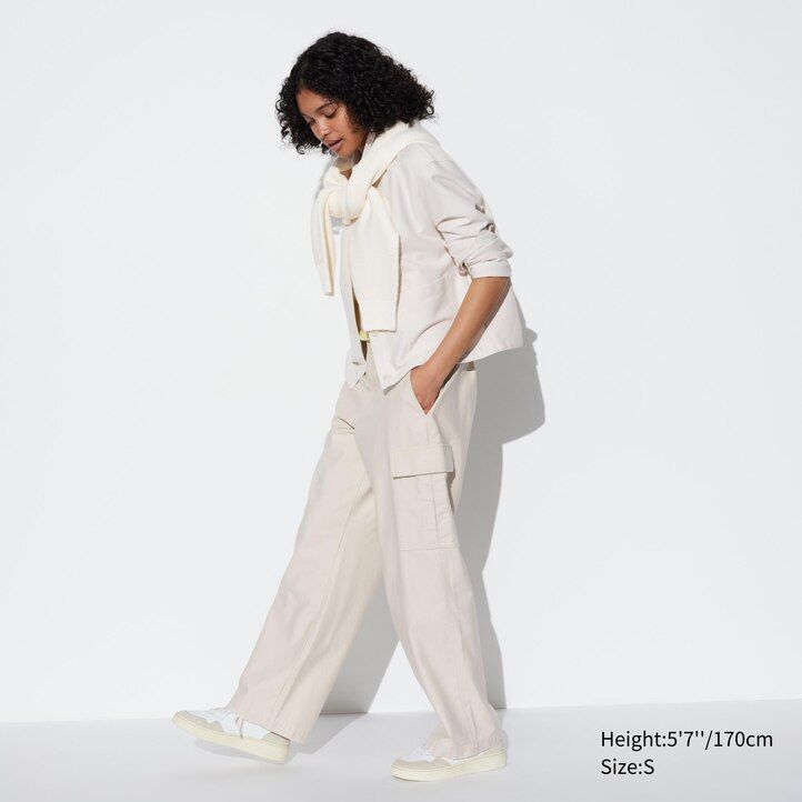 Dark Grey Uniqlo Wide Straight Leg Cargo Trousers | VDMKR-2873