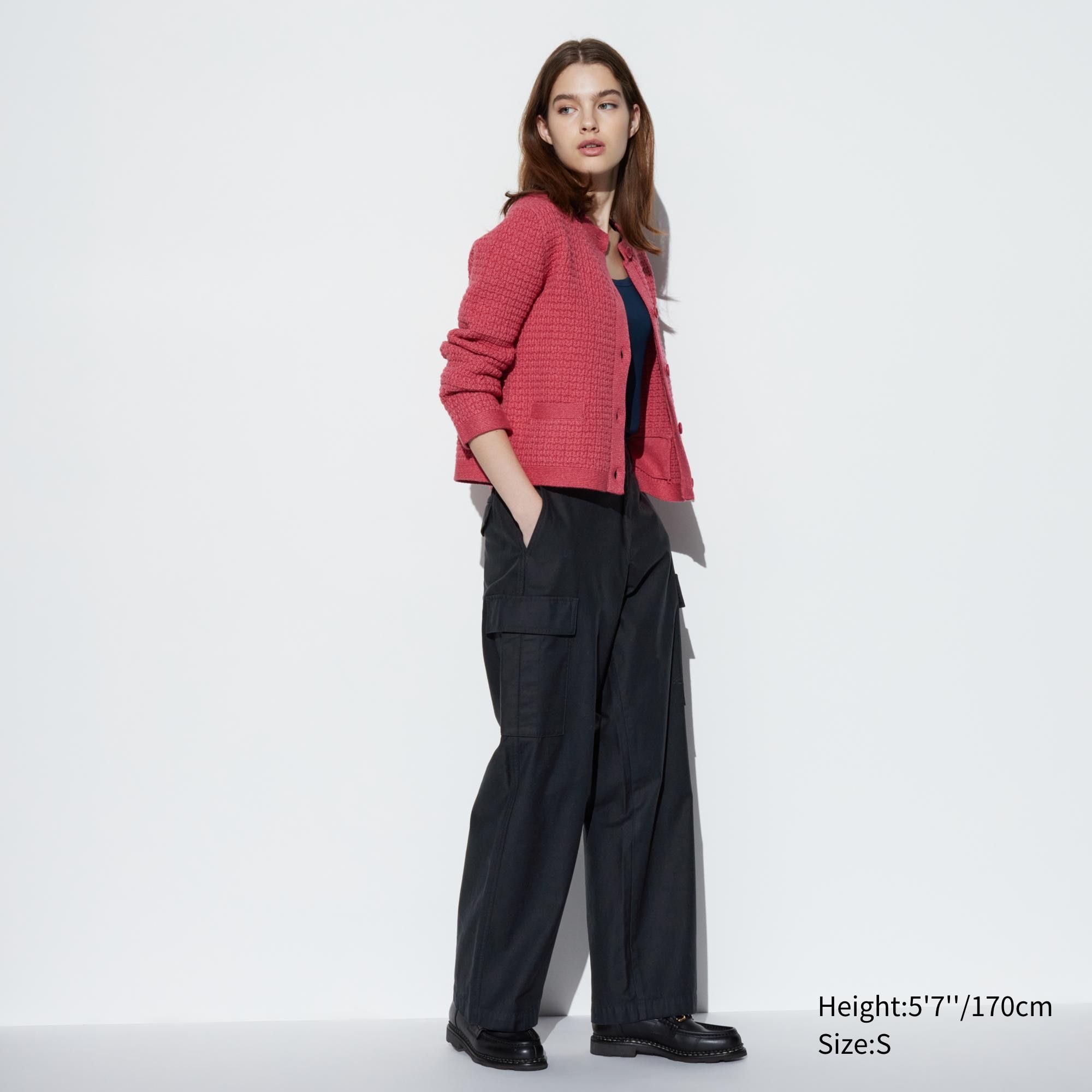 Dark Grey Uniqlo Wide Straight Leg Cargo Trousers | VDMKR-2873