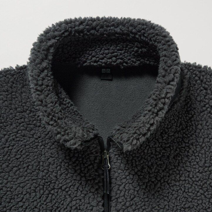 Dark Grey Uniqlo Windproof Outer Fleece Jacket | MDKLE-0329