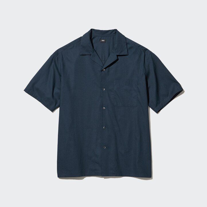 Dark Orange Uniqlo Casual Short Sleeved Shirt Open Collar | QSPYA-8361