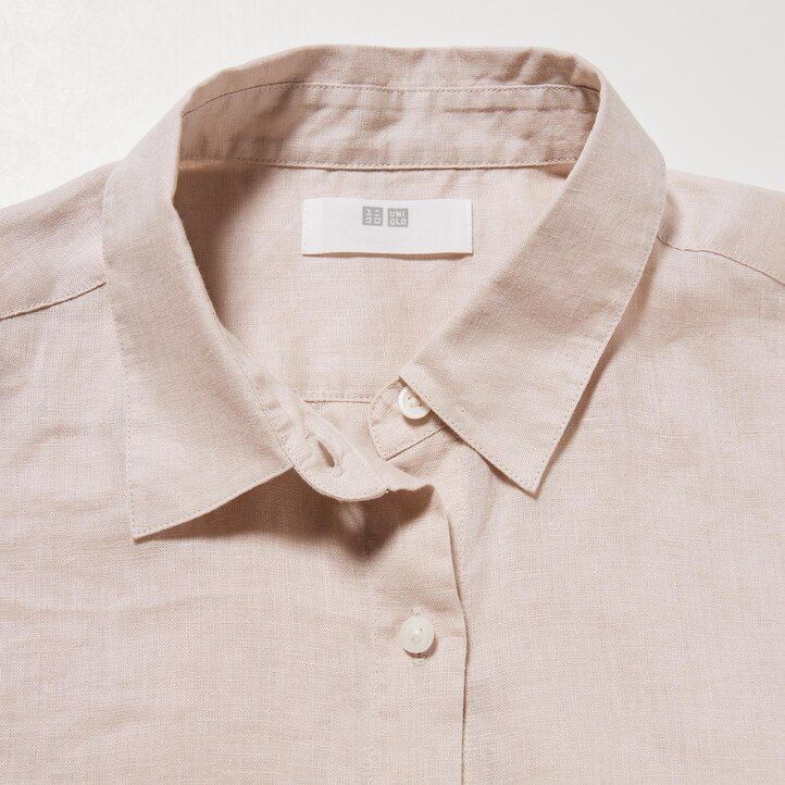 Green Uniqlo 100pct Premium Linen Shirt | PLVBU-4562
