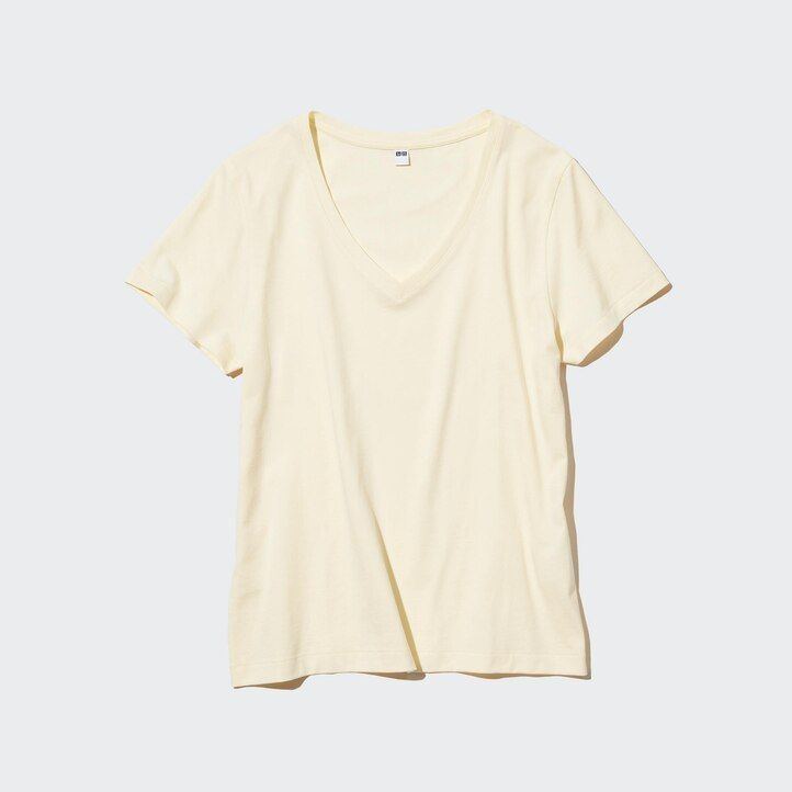 Green Uniqlo 100pct Supima Cotton V Neck T-Shirt | OHMKW-9763