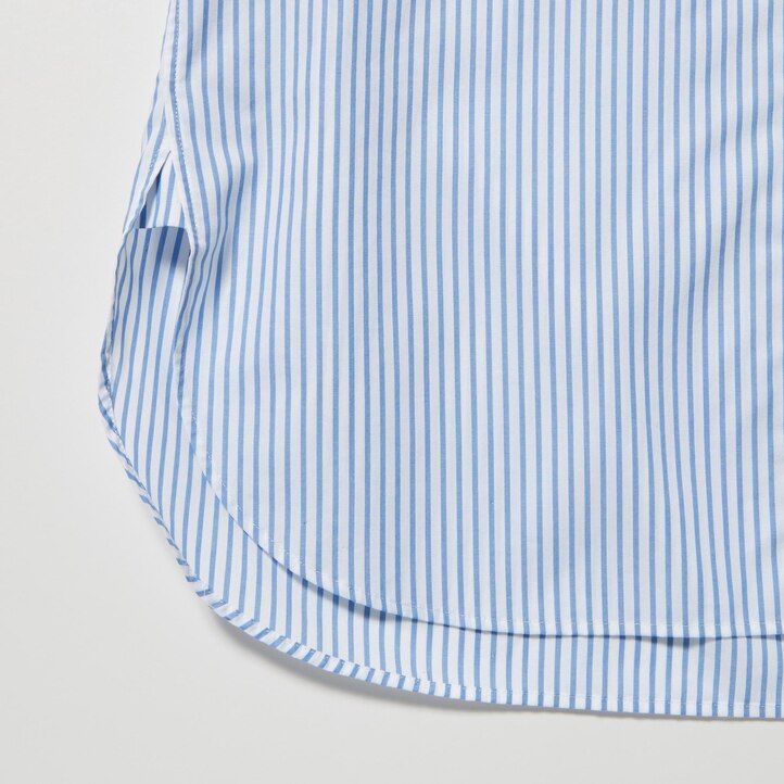 Green Uniqlo Extra Fine Cotton Striped Long Sleeved Shirt | BOSNT-3125