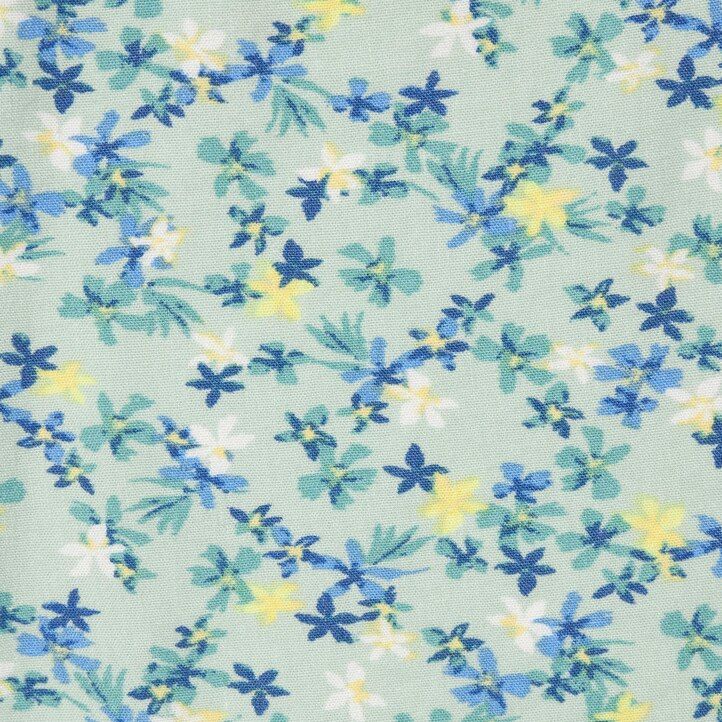 Green Uniqlo Girls Linen Blend Flower Print Easy Shorts | HBPQM-5487