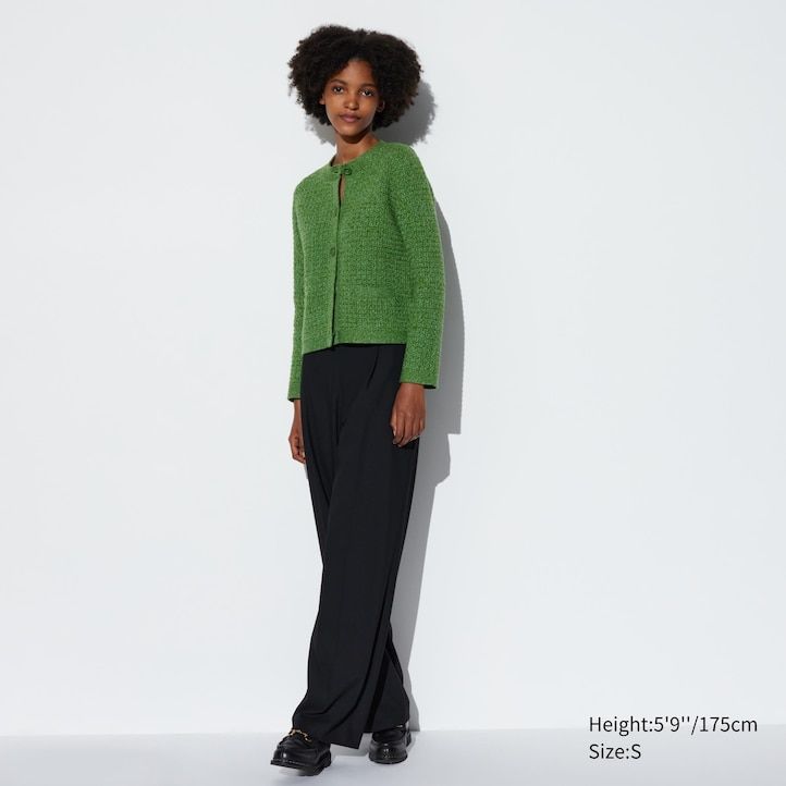 Green Uniqlo Knitted Short Jacket | DTXEW-8134