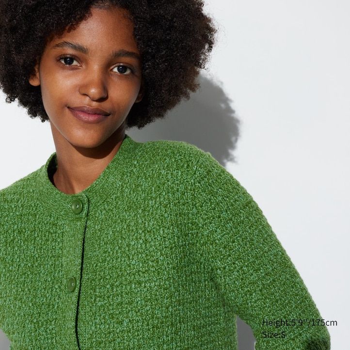 Green Uniqlo Knitted Short Jacket | DTXEW-8134