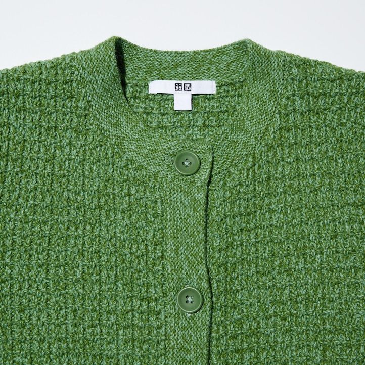 Green Uniqlo Knitted Short Jacket | DTXEW-8134