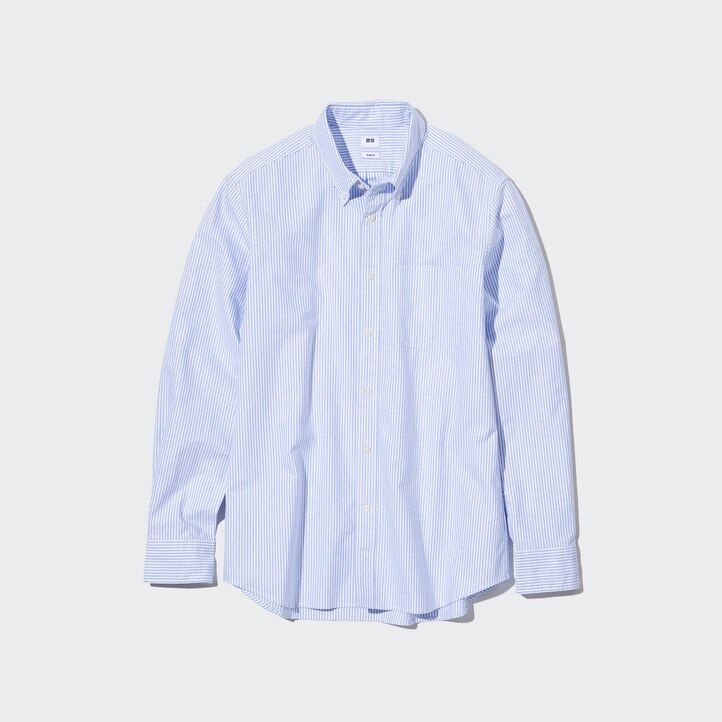 Green Uniqlo Slim Fit Striped Oxford Shirt | YQHXV-6045