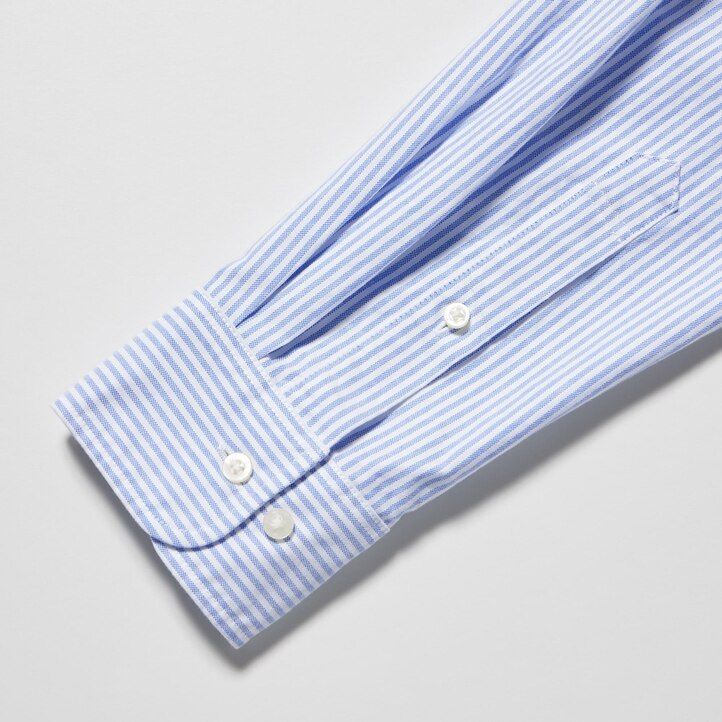 Green Uniqlo Slim Fit Striped Oxford Shirt | YQHXV-6045