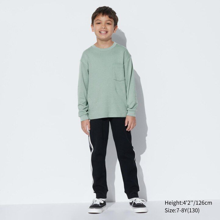 Green Uniqlo Soft Brushed Cotton Crew Neck Long Sleeved T-Shirt | DJQCI-7846