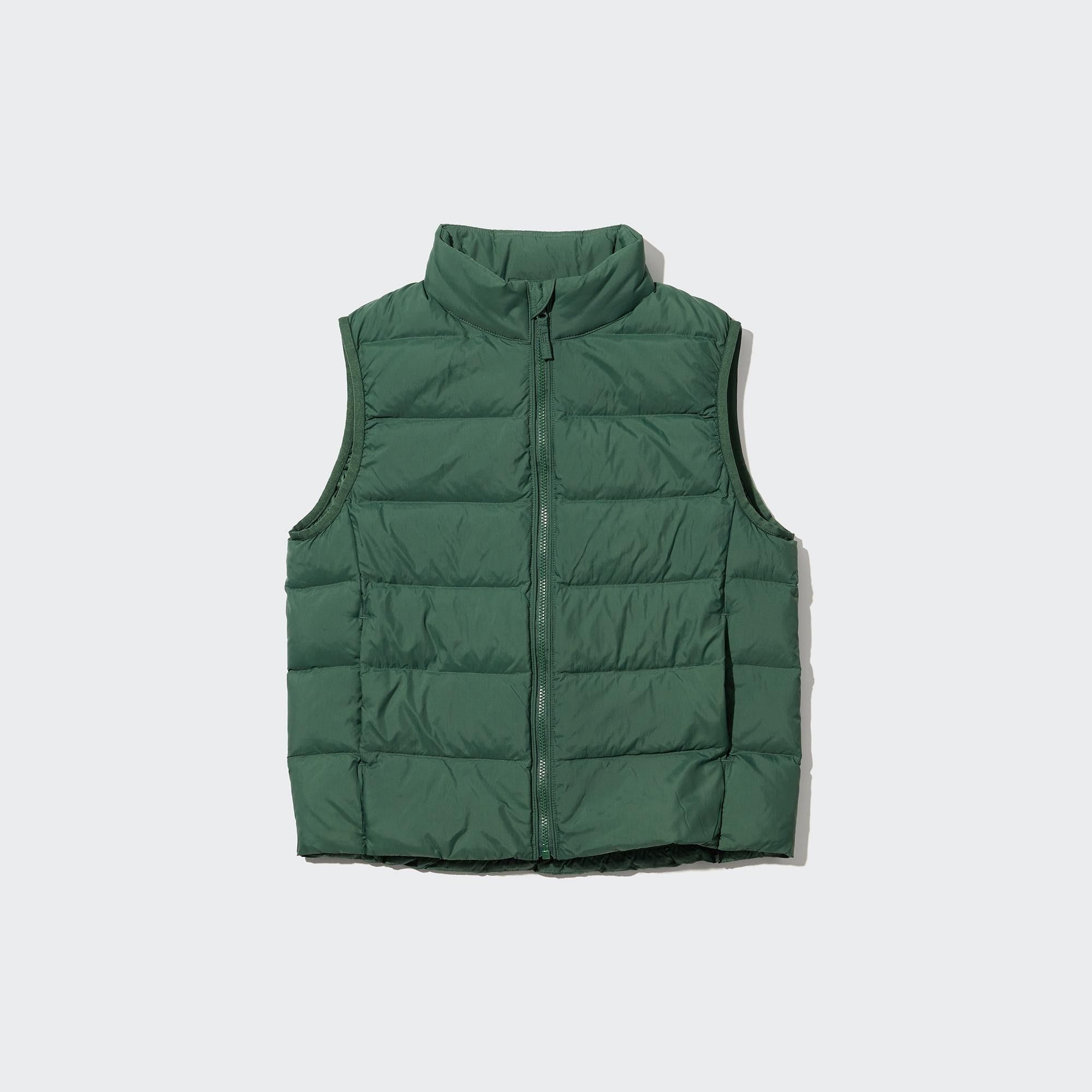 Green Uniqlo Warm Padded Washable Vest Water Repellent | PCKAW-5103