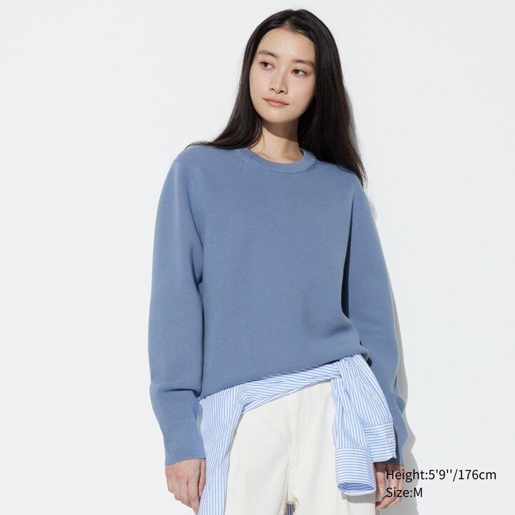 Green Uniqlo Washable Milano Ribbed Crew Neck Jumper | KDXVU-5798