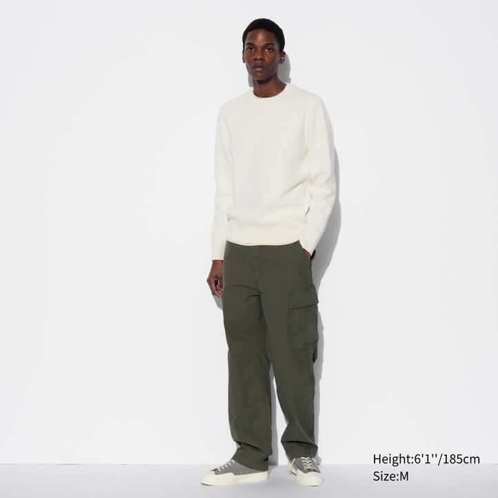 Green Uniqlo Washable Milano Ribbed Crew Neck Jumper | KDXVU-5798