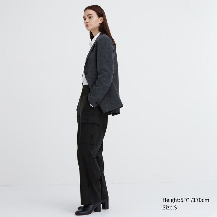 Green Uniqlo Wide Straight Leg Cargo Trousers | PNTMC-1962