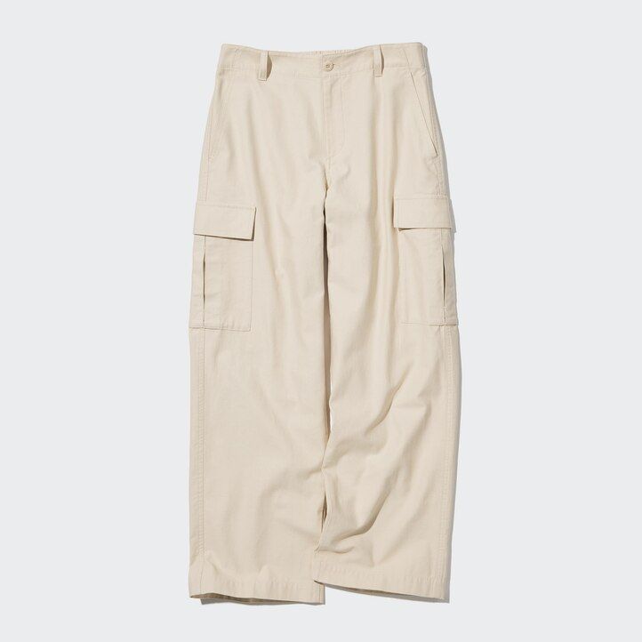 Green Uniqlo Wide Straight Leg Cargo Trousers | PNTMC-1962