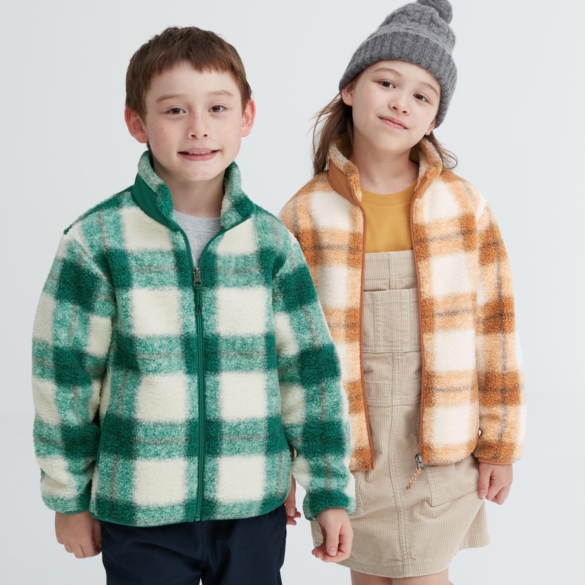 Green Uniqlo Windproof Fleece Printed Jacket | WVEHO-8153