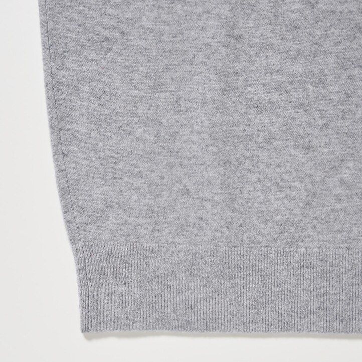 Grey Uniqlo 100pct Cashmere V Neck Jumper | IEKDW-5208