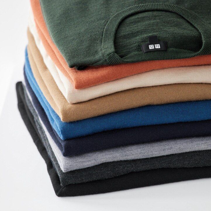 Grey Uniqlo 100pct Extra Fine Merino Crew Neck Jumper | MSWZC-4165