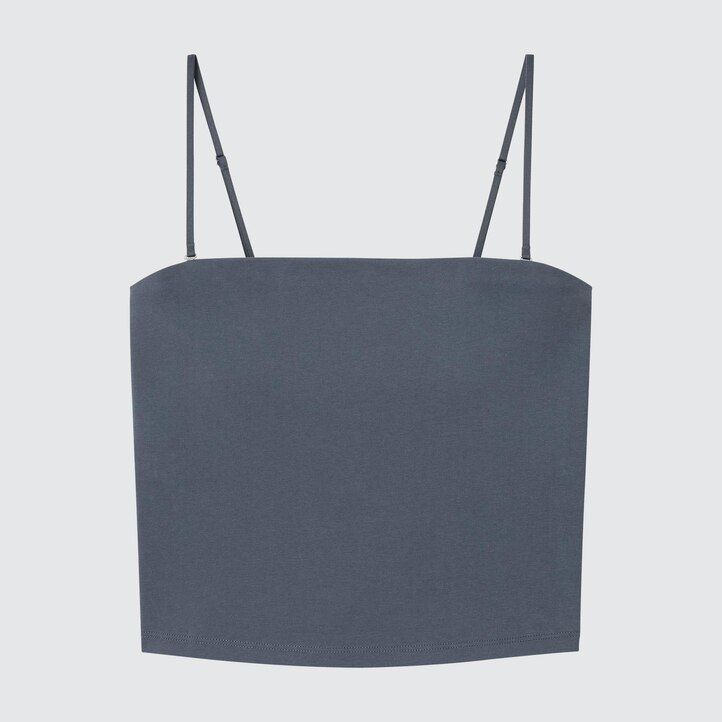 Grey Uniqlo Airism Cotton Cropped Bra Tube Top | KOBNA-0756
