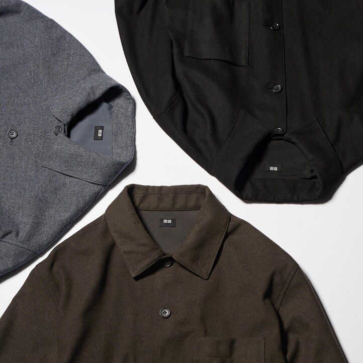 Grey Uniqlo Brushed Twill Overshirt | LUHSD-0934