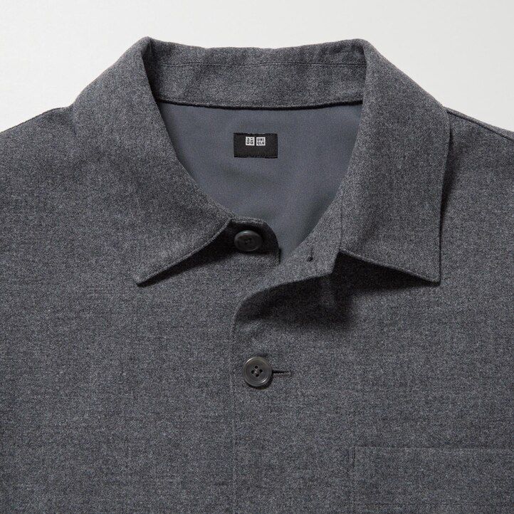 Grey Uniqlo Brushed Twill Overshirt | LUHSD-0934