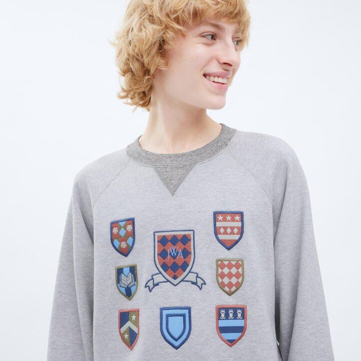 Grey Uniqlo College Sweatshirt | BHPMY-2130