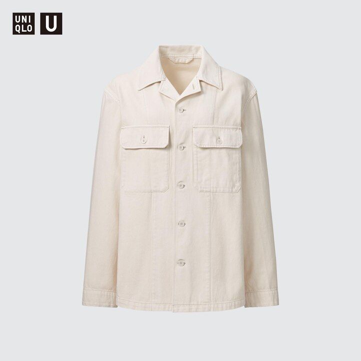 Grey Uniqlo Denim Shirt Jacket | BFEKP-1293