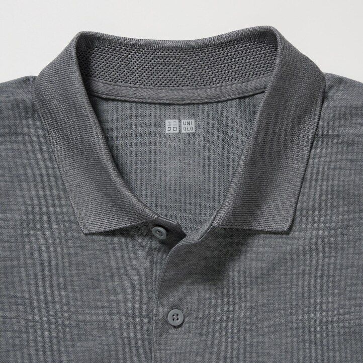 Grey Uniqlo Dry Ex Polo Shirt | FVLXI-9857